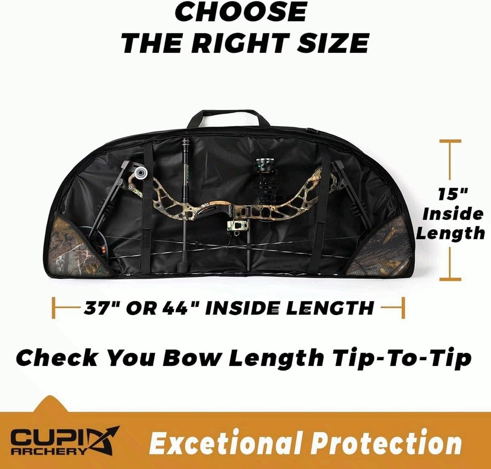 Compound Bow Case Soft Light-Weight Bow Bag with Arrow Pocket and Backpack Strap