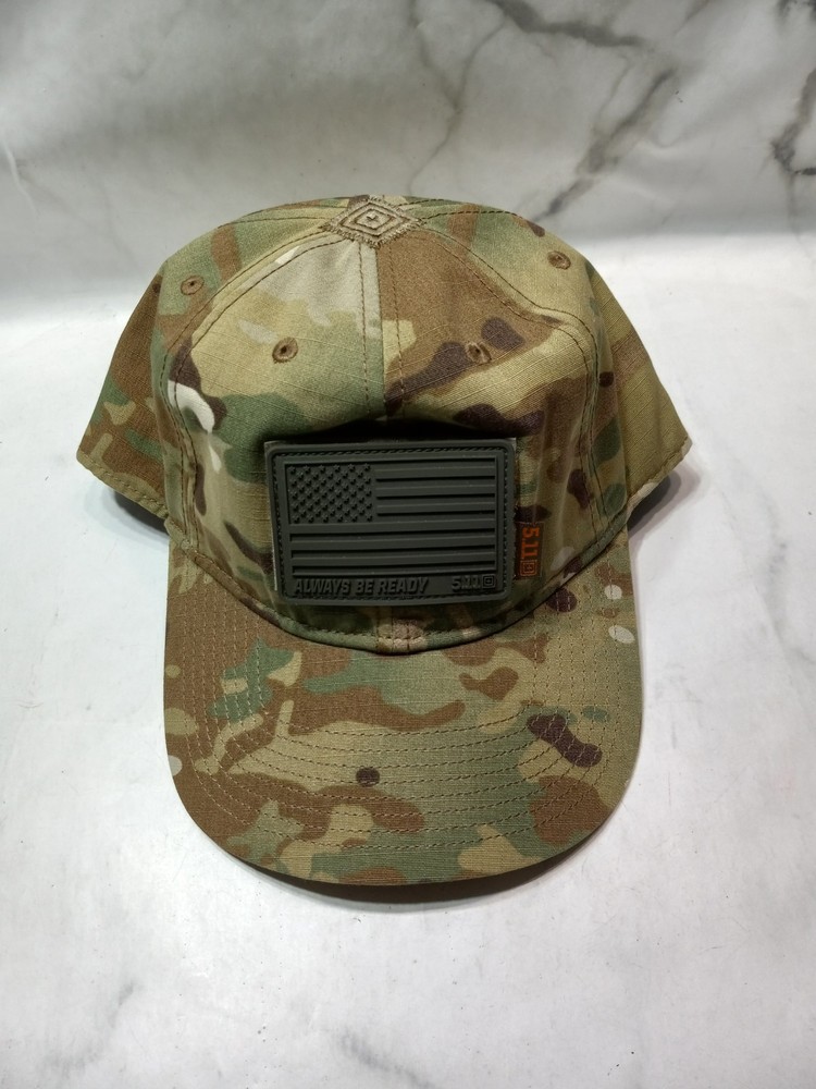 5.11 Flag Bearer Tactical Strapback Hook and Loop Patch Cap Hat Multicamo