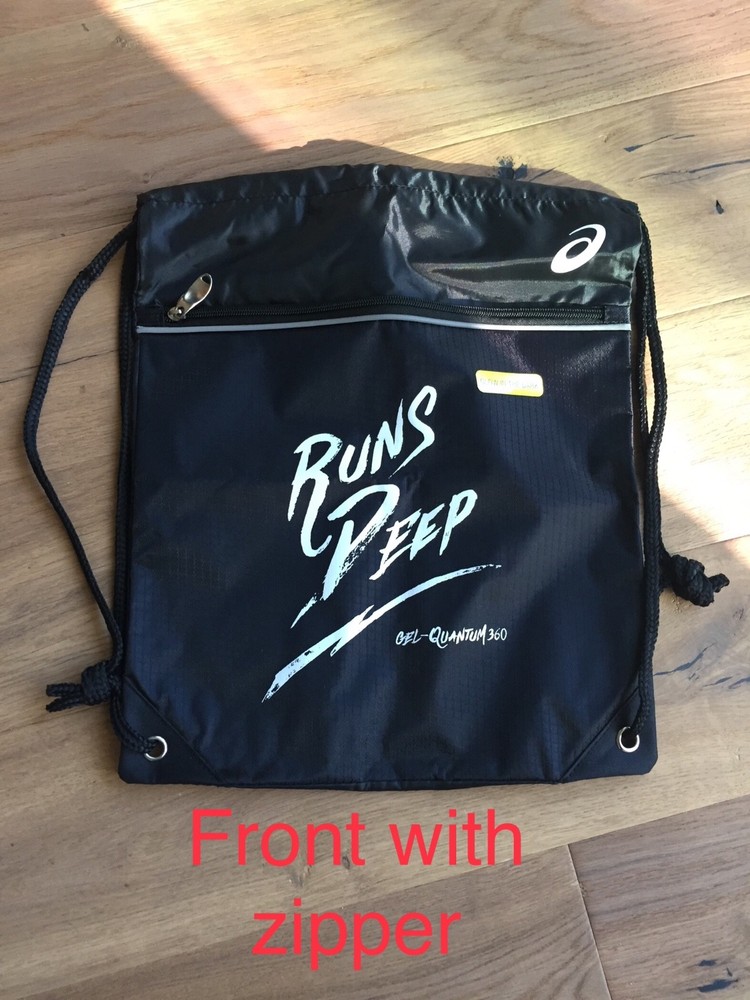 NEW ASICS Cinch Sack Pack Workout Athletic Bag Sack Pack Back Drawstring Gym