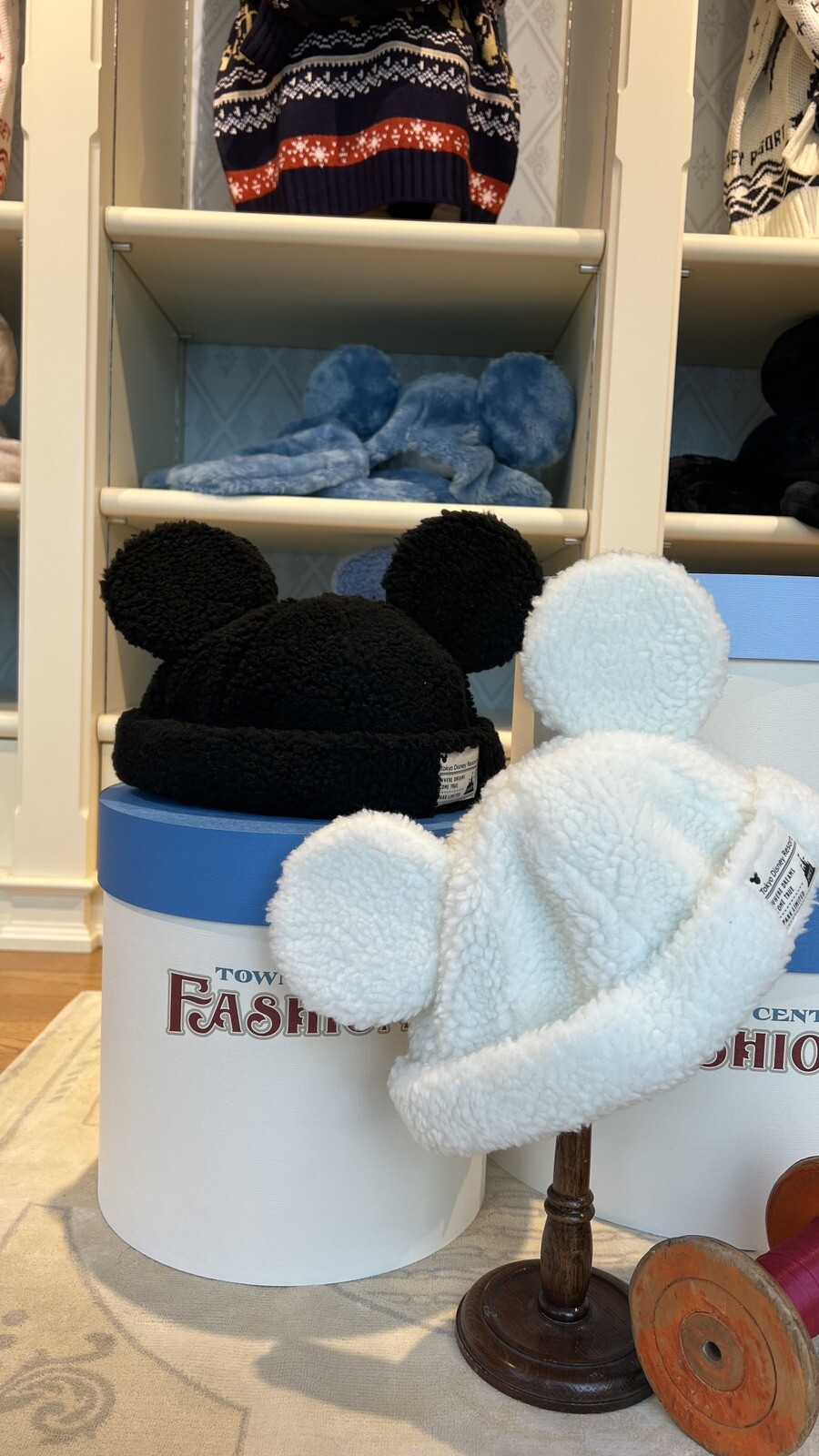 Japan Tokyo Disney Resort Cap Fluffy Black Hat Ears Mickey 58cm 【Pre Order】