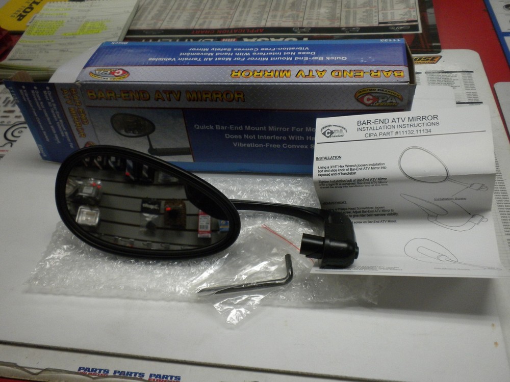 CIPA ATV Handlebar End Mount Mirror/Black  #11132