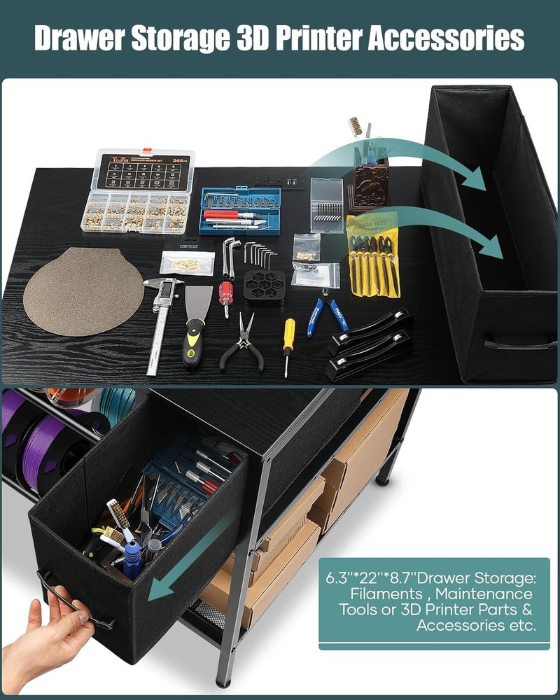 3D Printer Table with Filaments Storage - 3D Printer Stand Filament Storage Rack