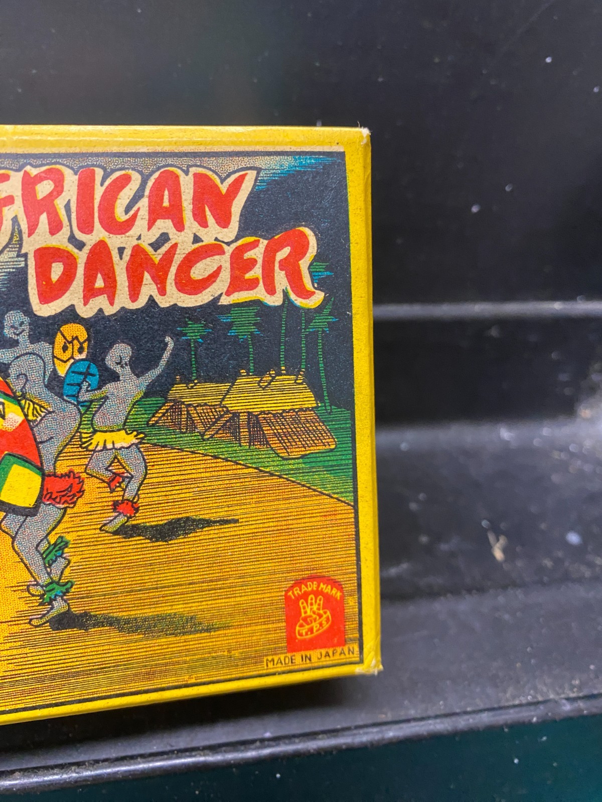 Vintage Pango Pango African Dancer Tin Mechanical Wind up Toy In Original Box