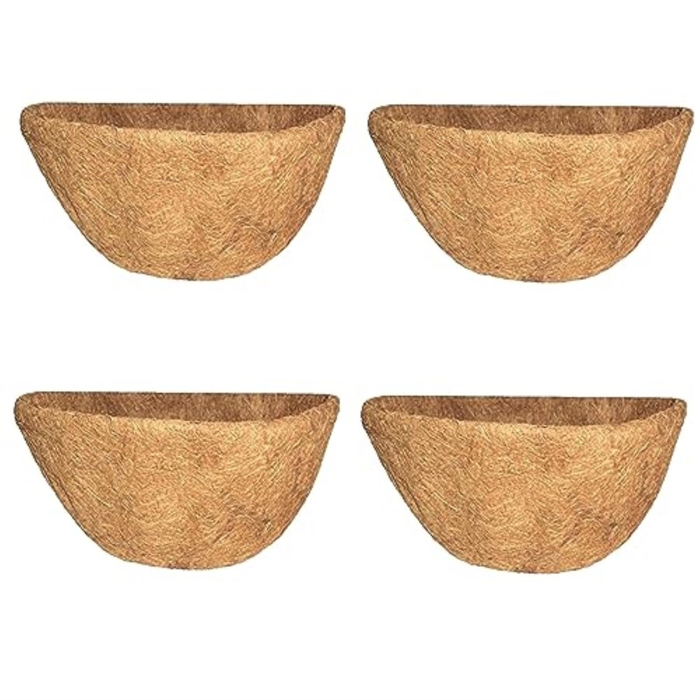 Gardener Select Half-Round Coco Liner for Wall Baskets & Planters, 16" (4 Pack)