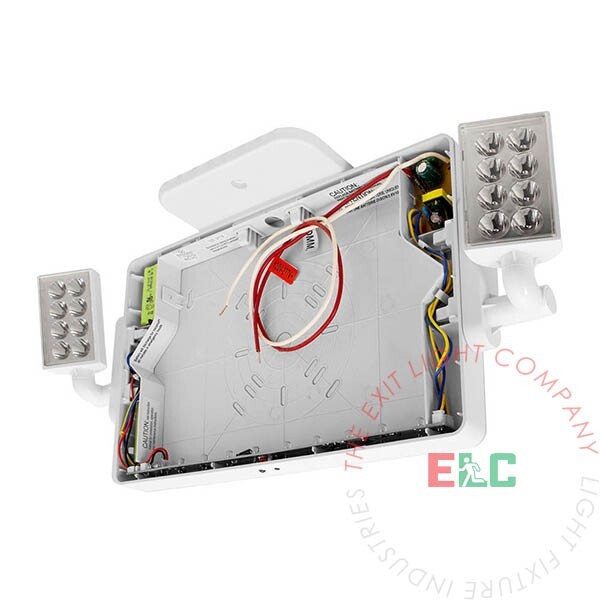 LFI Lights | Thin Red LED Exit Sign Emergency Light Combo | COMBOT-R-W-BB