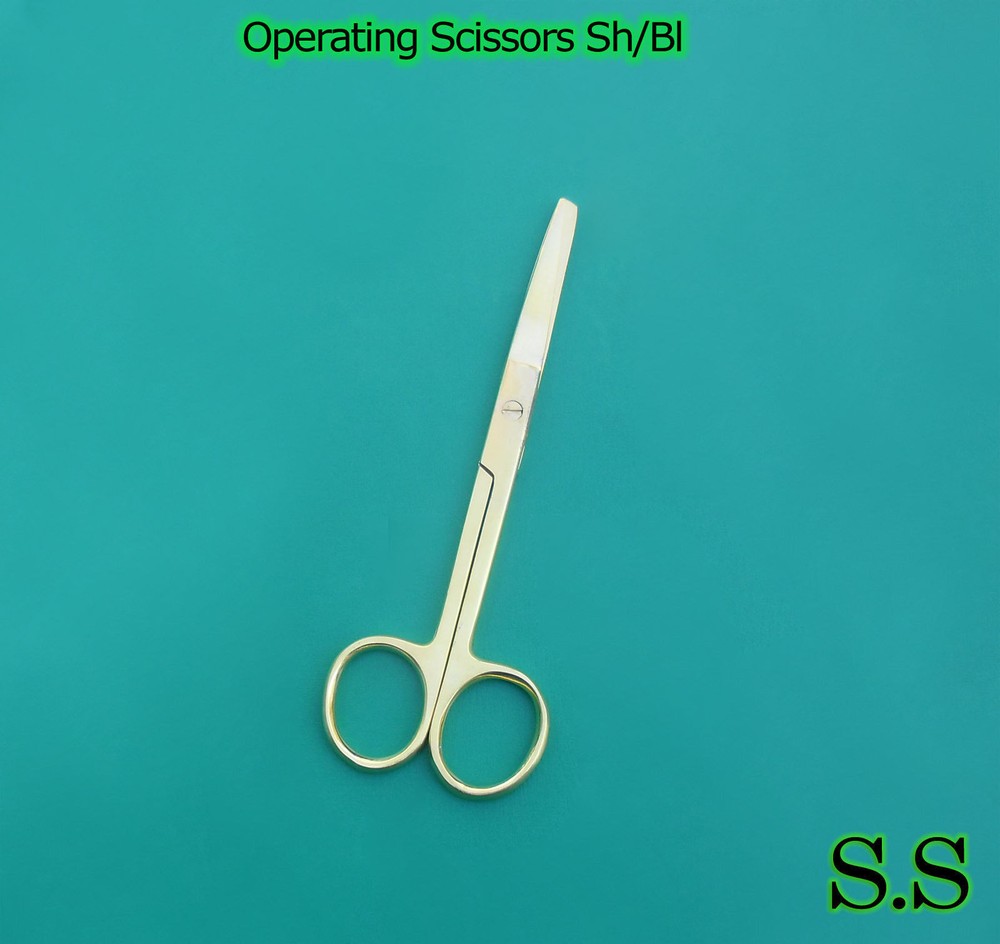 Operating Scissors Sharp-Blunt 6" Straight Full Gold Surgical Instruments