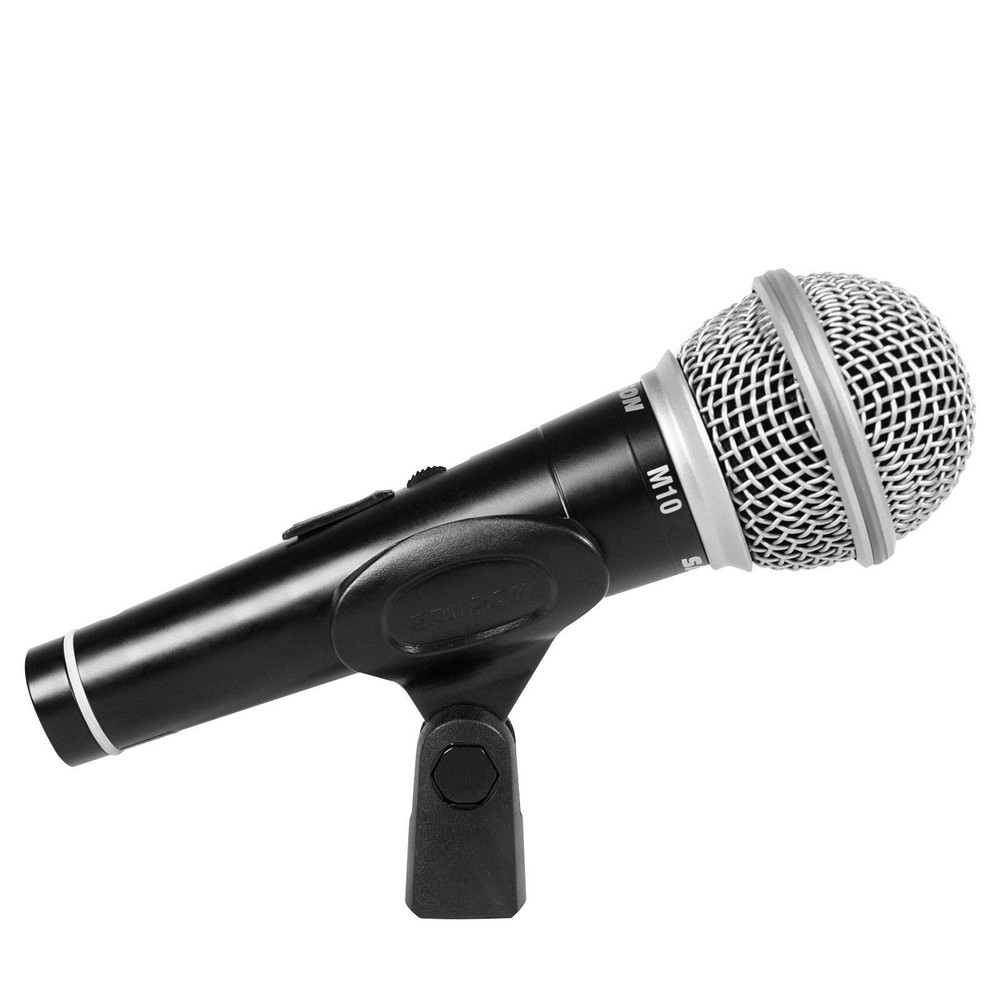 Samson M10 Dynamic Vocal Handheld Microphone Mic w Boom Stands Cables 3 Pack