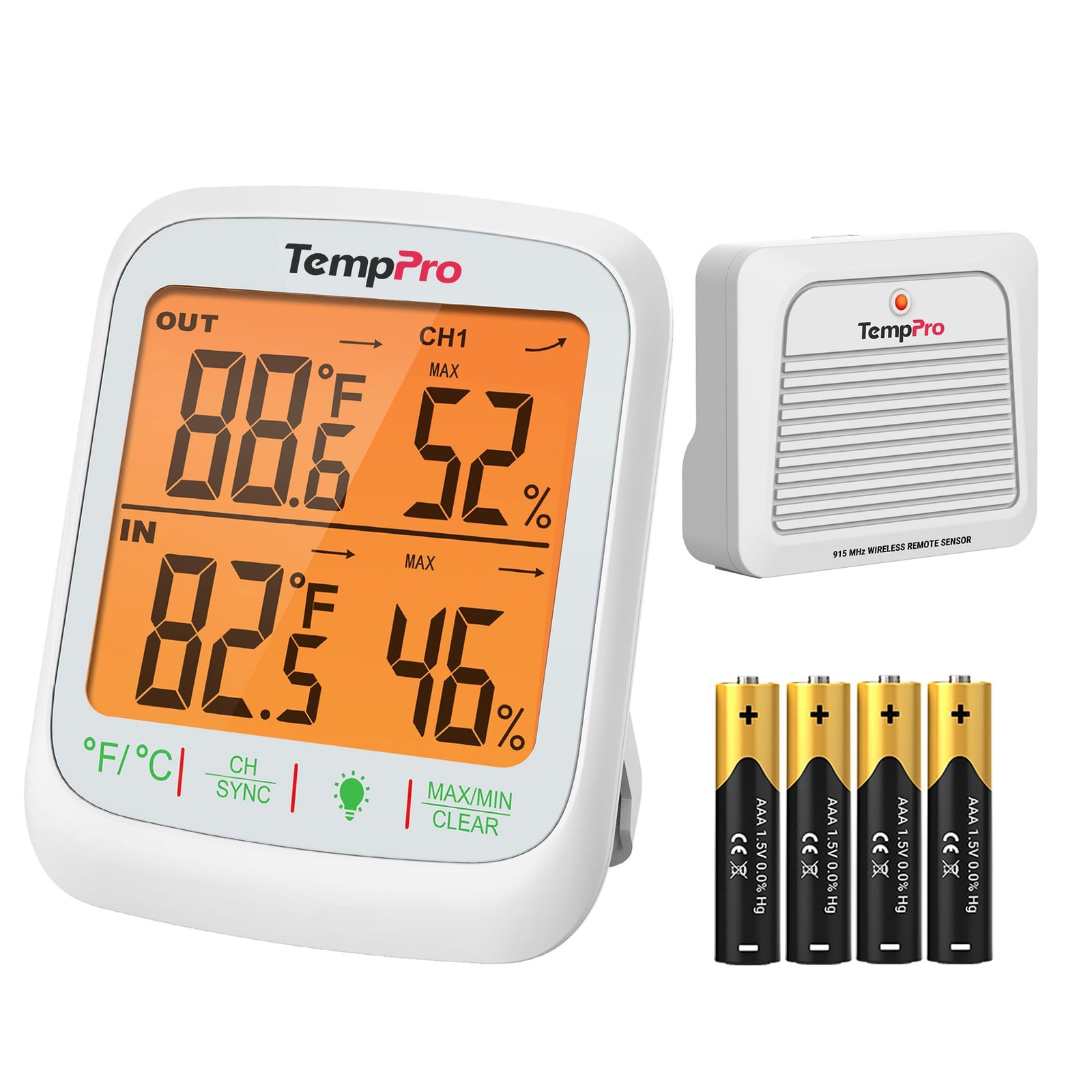 Best ThermoPro TP260B Indoor Outdoor Thermometer Wireless 1000ft/300m Range Pro