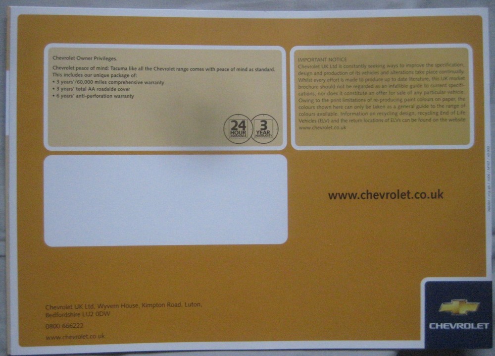 2007 Chevrolet Tacuma Brochure