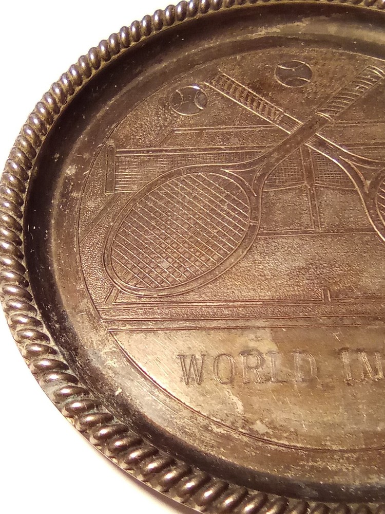 TENNIS SILVER PLATED DISH WORLD IMPORT GREAT FOR ANY OLDER COLLECTION!