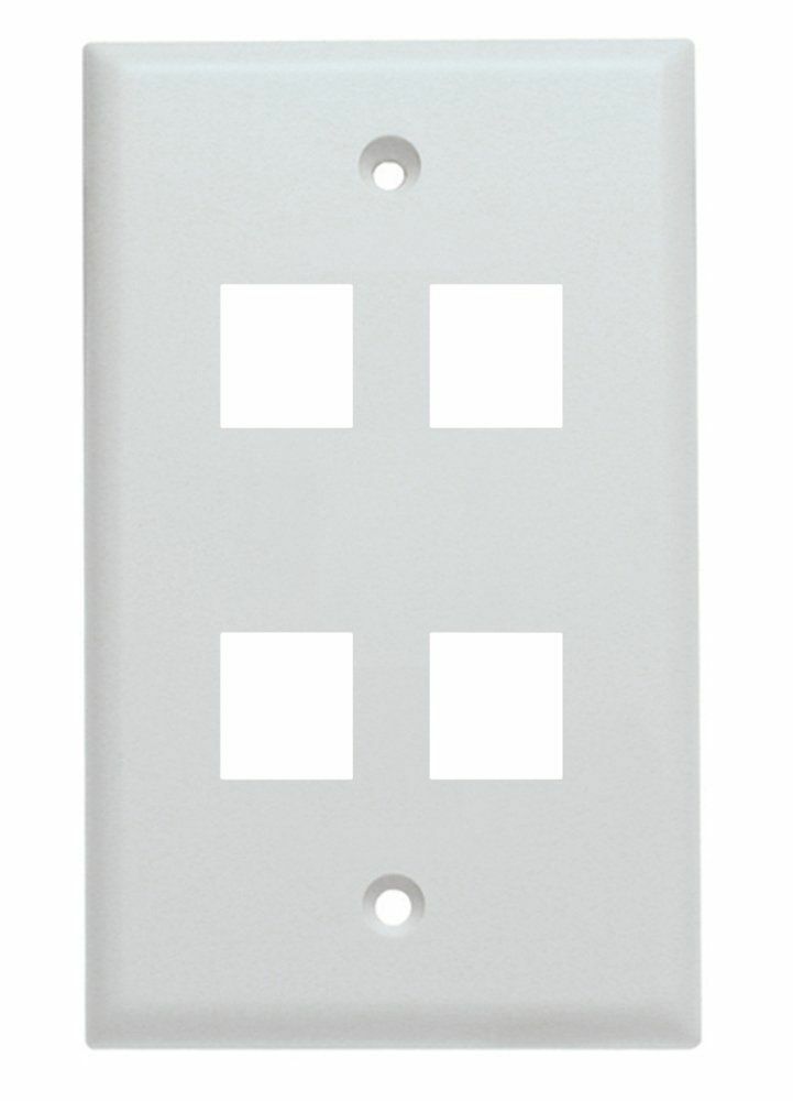Wall Plate for Cat5e Cat6 Cat7 Keystone RJ45 Jack White 1 2 3 4 6 Ports Hole Lot