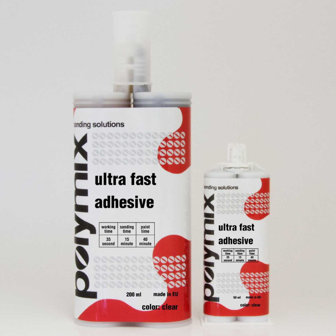 Polymix Black Automotive Rigid Plastic Repair & Adhesive Cartridge 200ml