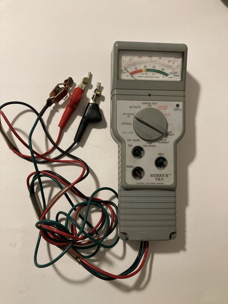 Tempo Sidekick T&N tester with wires. Tested. Nice Condition. Working.