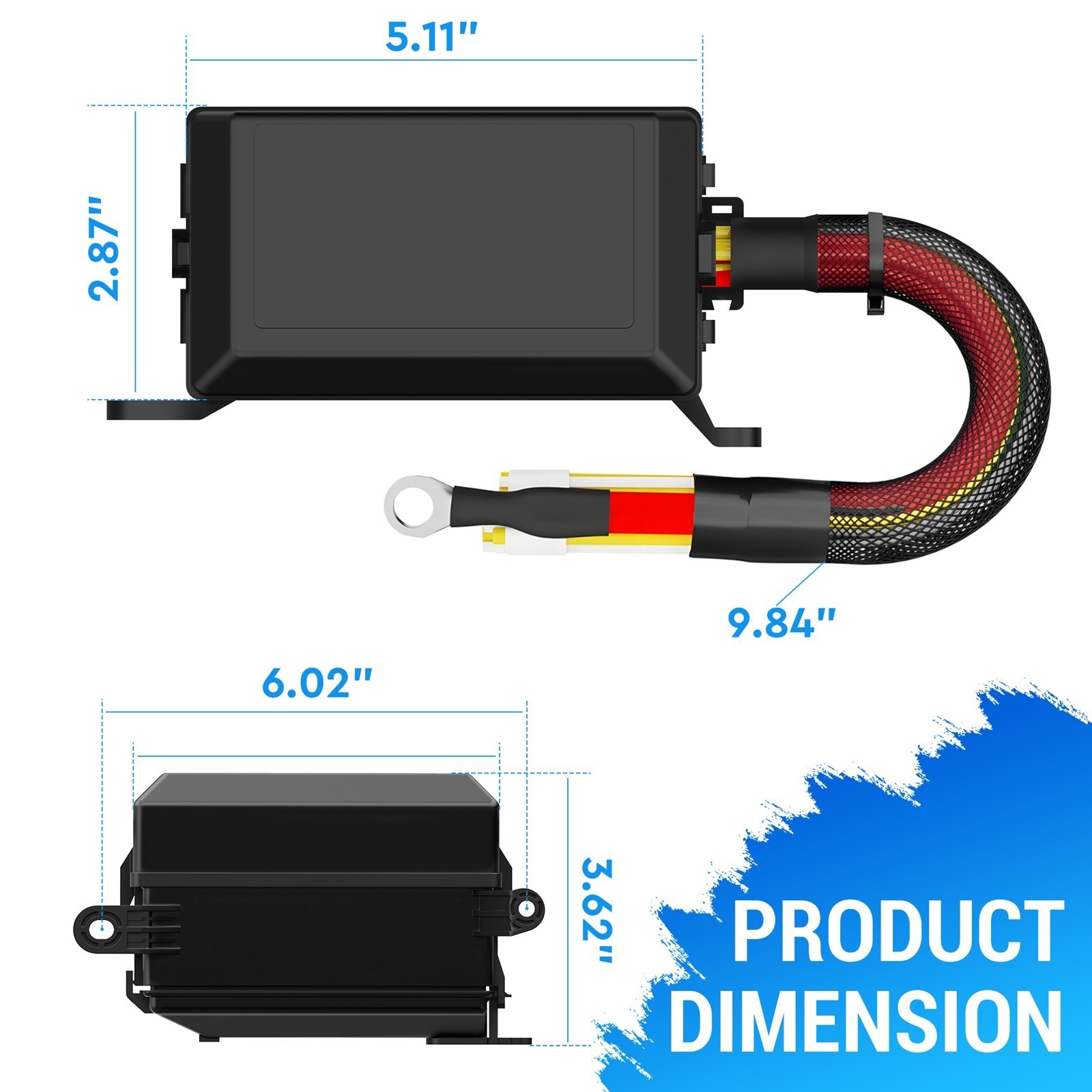 Universal 12V Waterproof Automotive 6 ATO Fuse Relay Box Block w/ Harness Marine