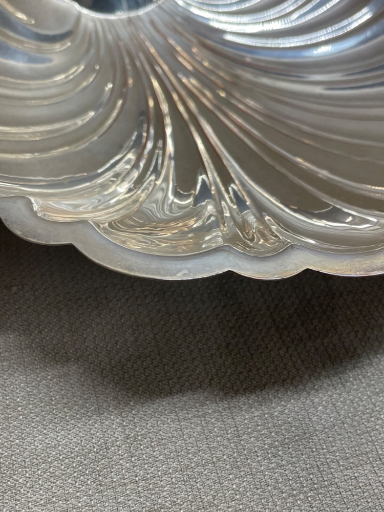 Glastonbury Silver on Copper Shell Dish footed marked 608