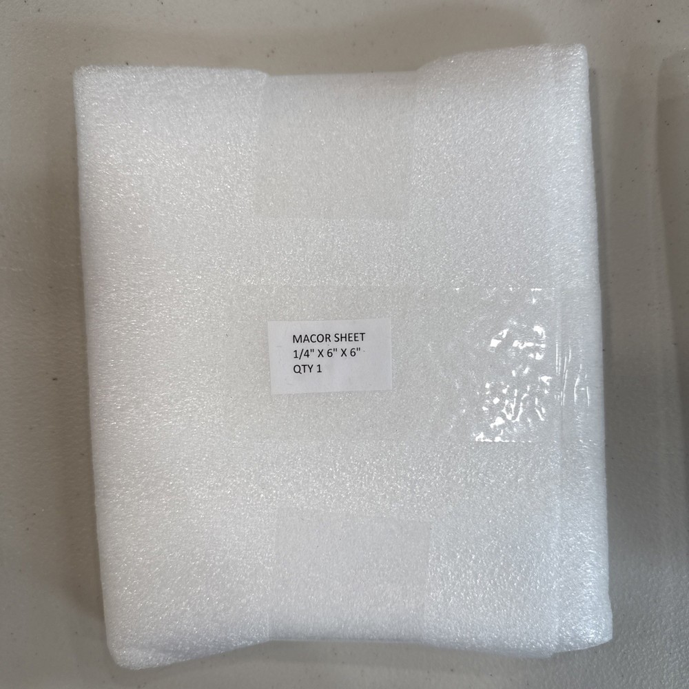 1/4” x 6” x 6” Macor Ceramic Sheet