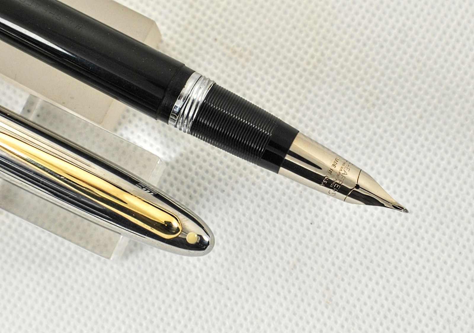 Very Nice Classic Black Snorkel Clipper, Smooth Medium Palladium Nib, RESTORED