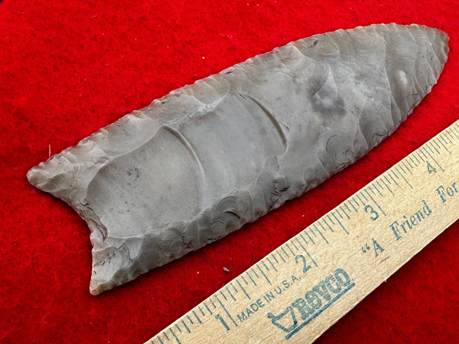 5 5/16" Texas Fluted Clovis Point, Indian Artifacts, Hopewell, Arrowheads, COA