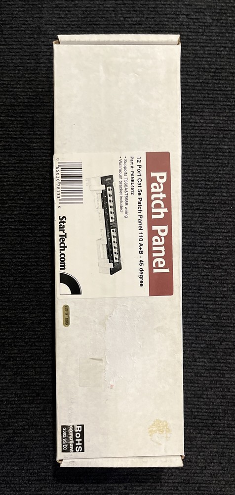 StarTech.com 1U 12 Port Wall Mount Cat5e 110 Patch Panel - 45 Degree (PANEL4512)