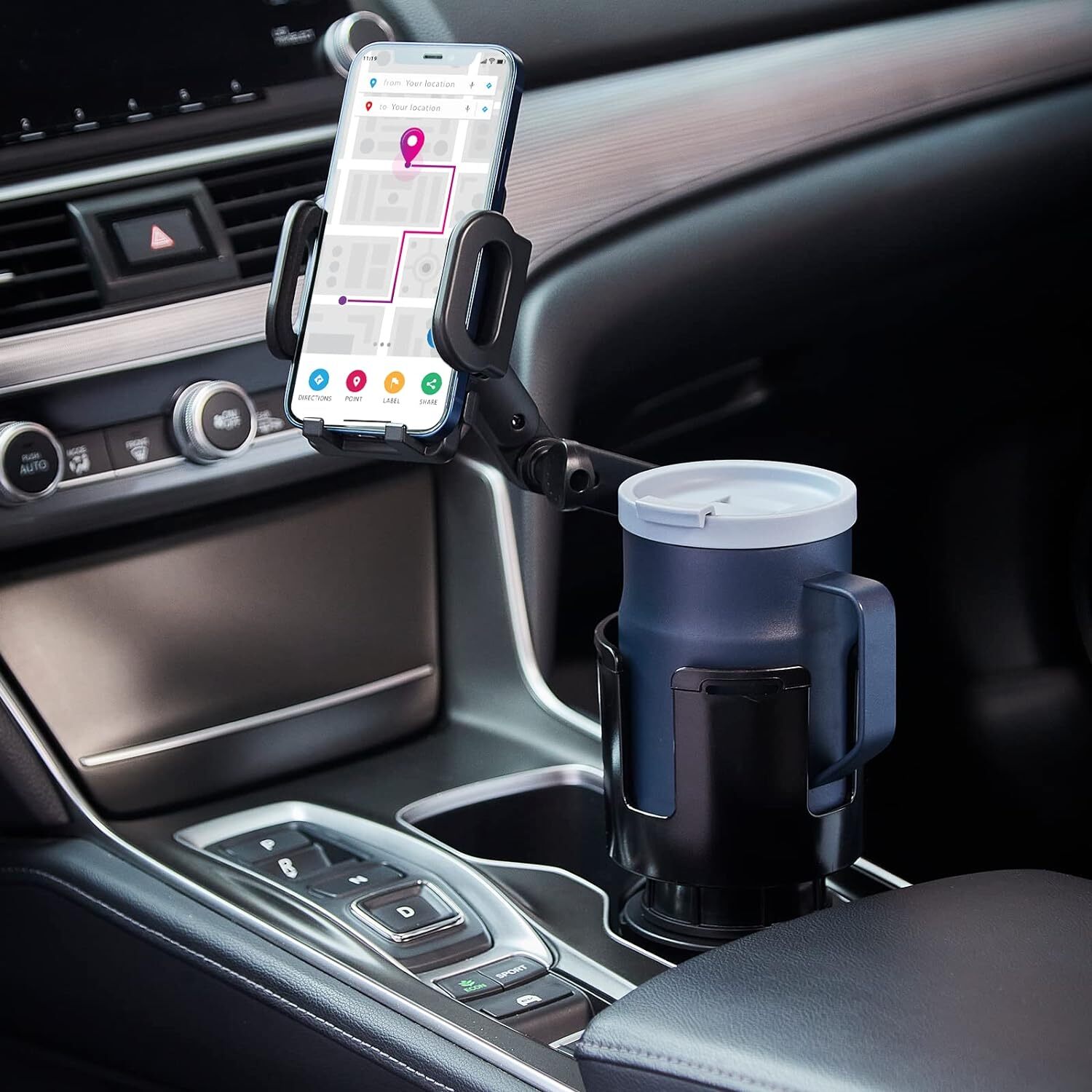 Car Cup Holder Phone Mount Universal Auto Cell Phone Stand with Drink Expand