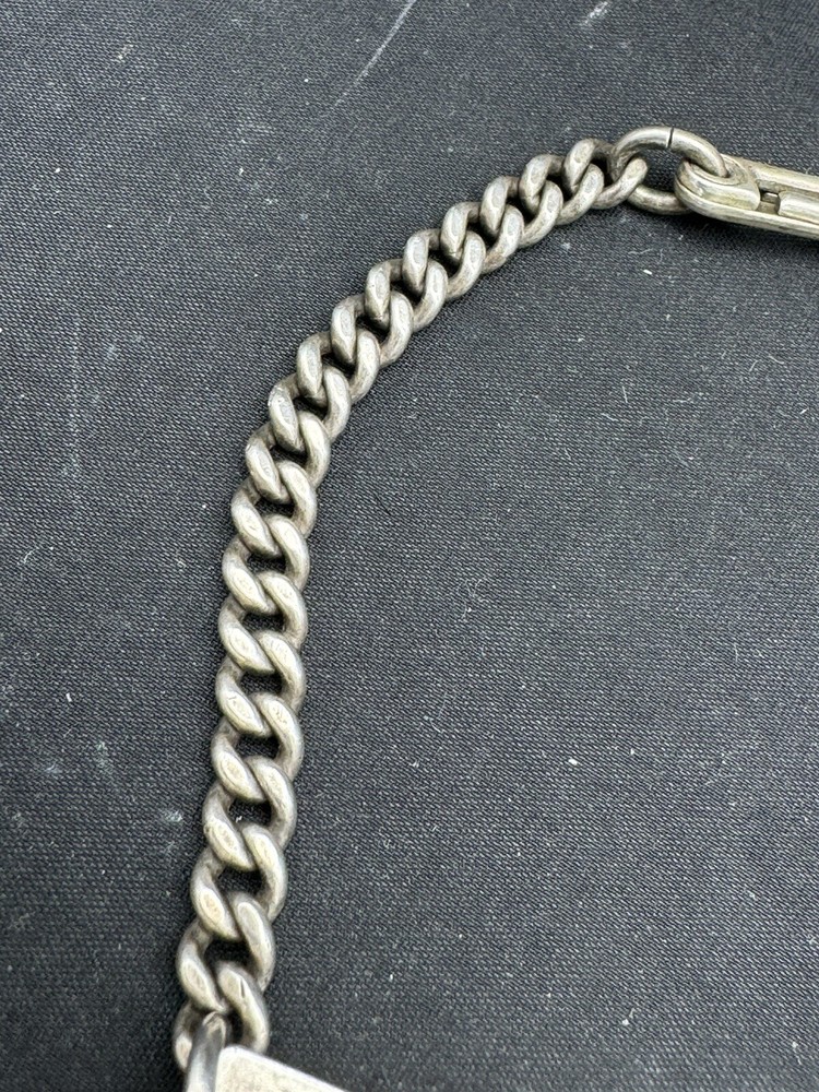 WWII STERLING SILVER ENAMEL ID BRACELET