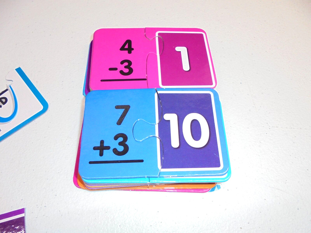 Math Puzzle Cards Self Correcting 52 Pack School Addition Subtraction