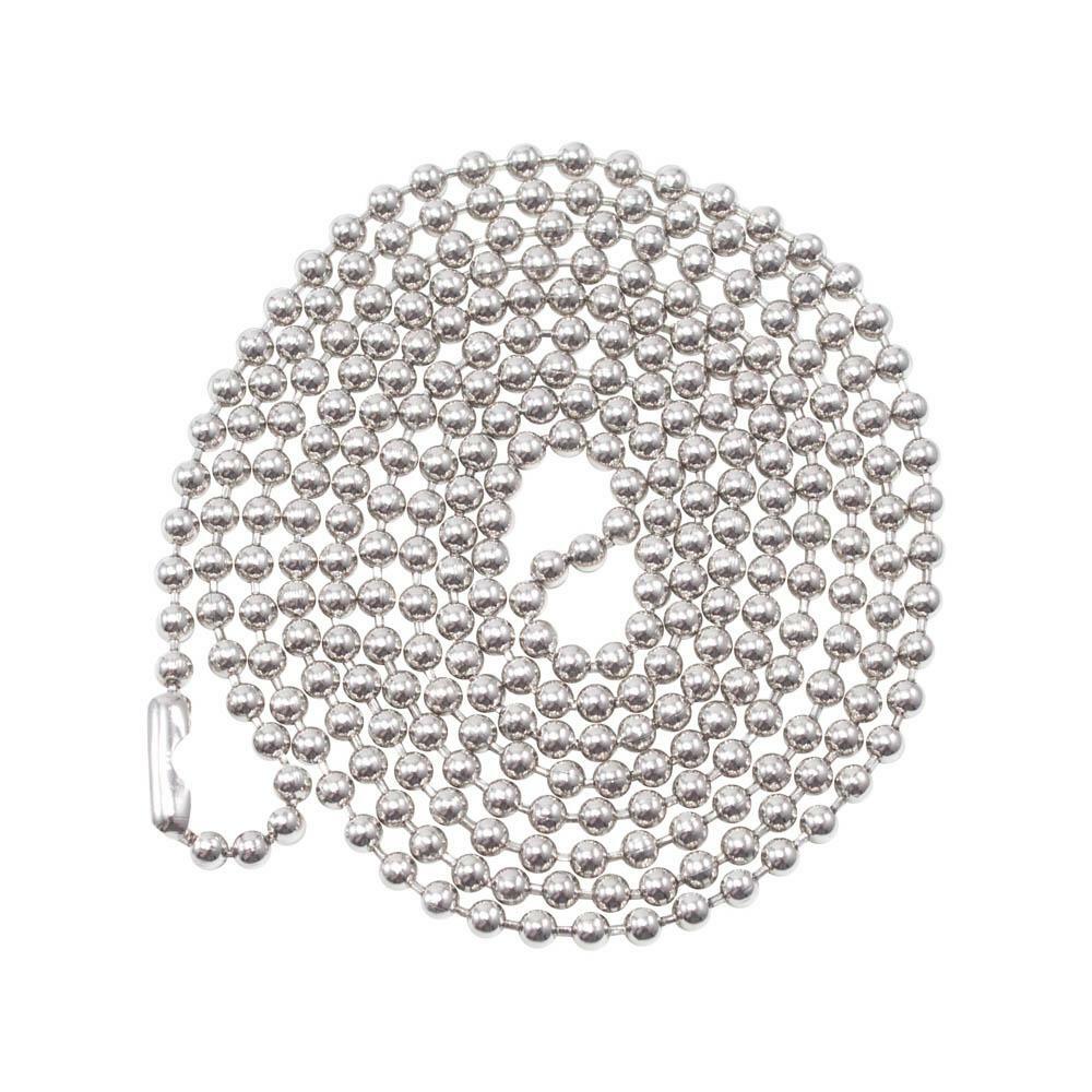 36" Silver Nickel Plated Ball Bead Necklace Chains ID Badge Holder Lanyard 2.4mm