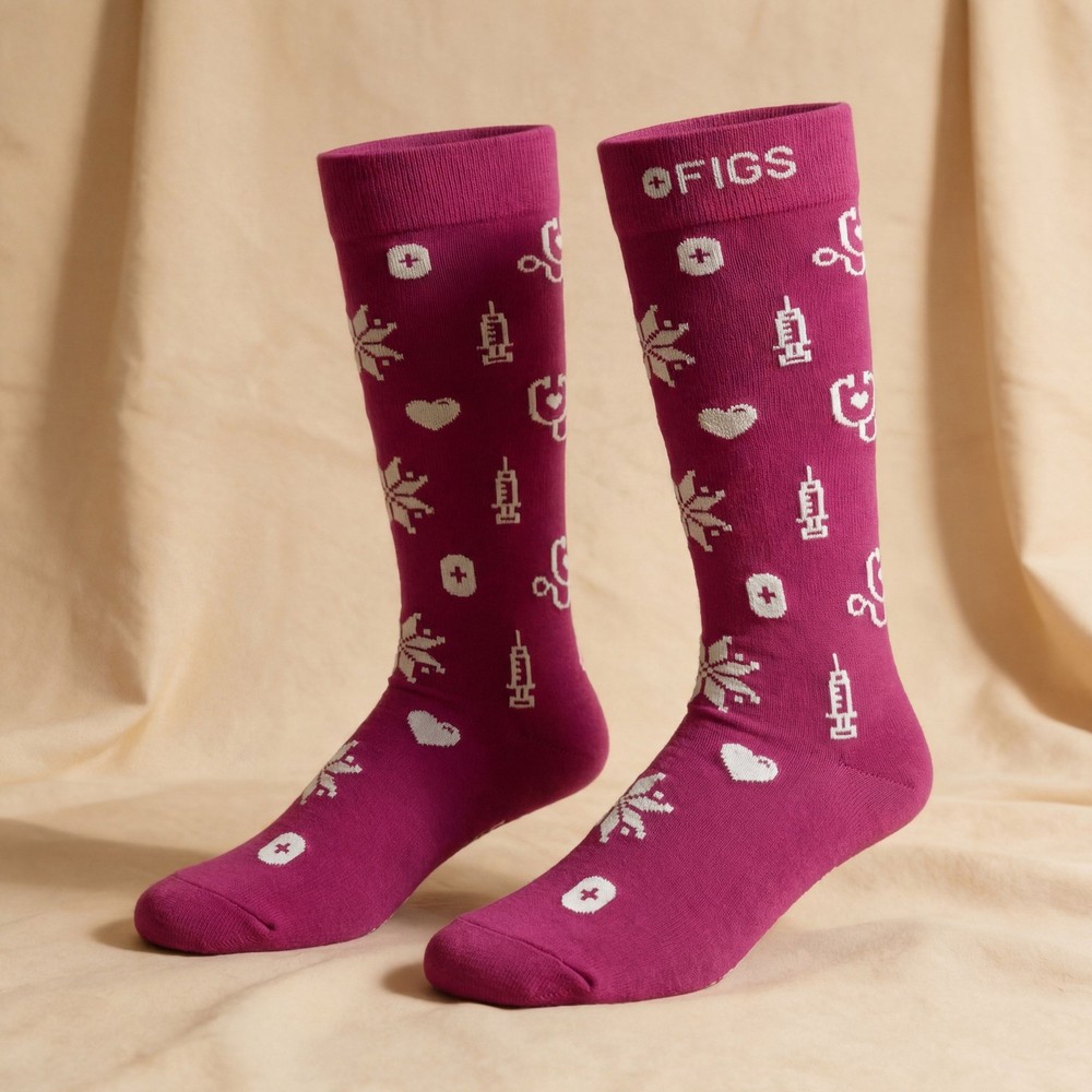 Figs Medical Design Red Compression Socks Size M