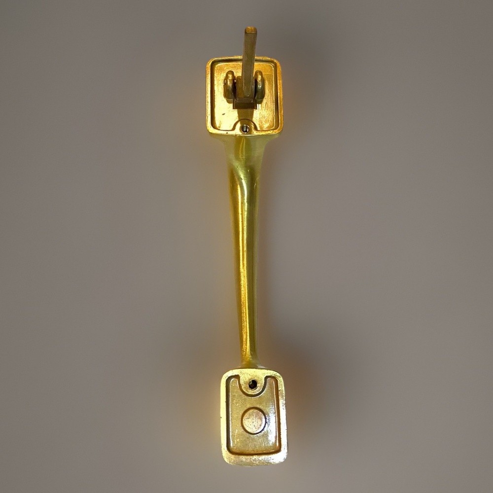 Vintage Solid Brass Interior Exterior Door Handle Pull With Thumb Latch Lever