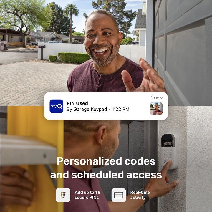 myQ Smart Garage Video Keypad & Power Adapter Kit Bundle