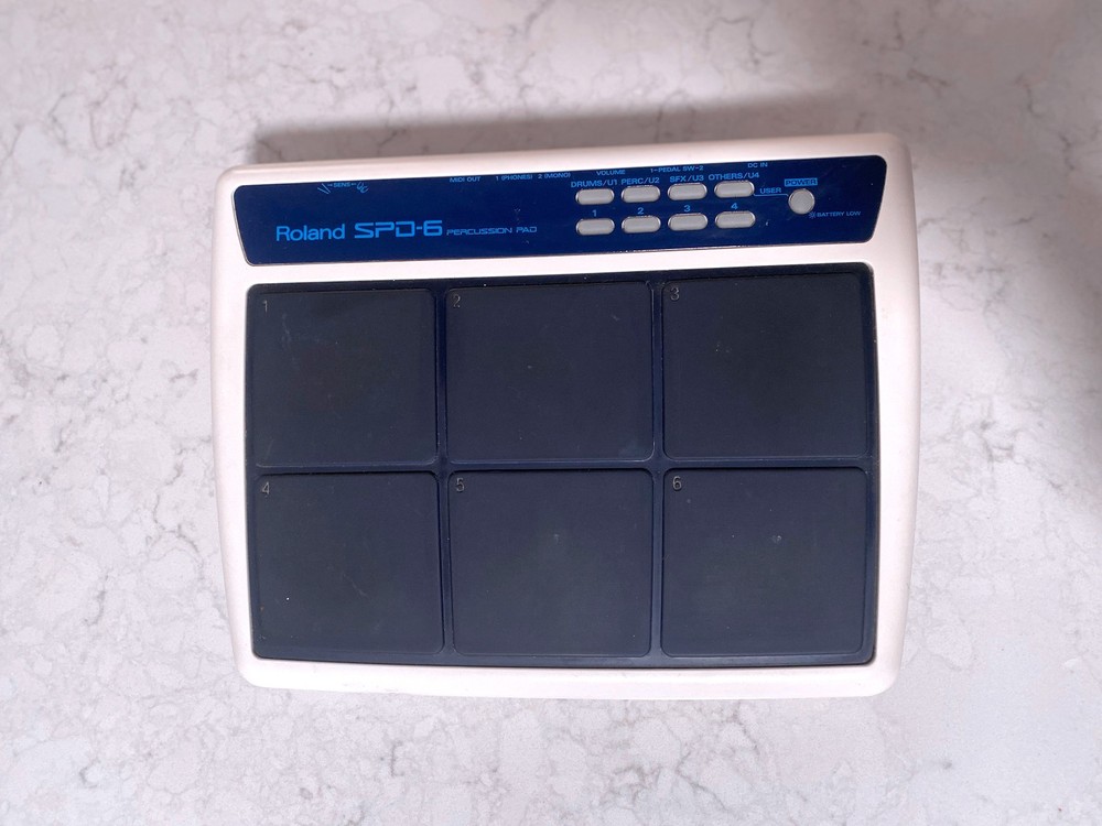 Roland SPD-6 Electronic Percussion Pad w/Adapter, 2 Trigger Pedals & Base