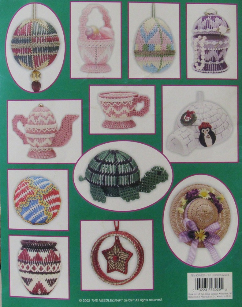 Needlecraft Shop QUICK COUNT PLASTIC CANVAS Ornaments 3-D Globe Egg Pattern Book