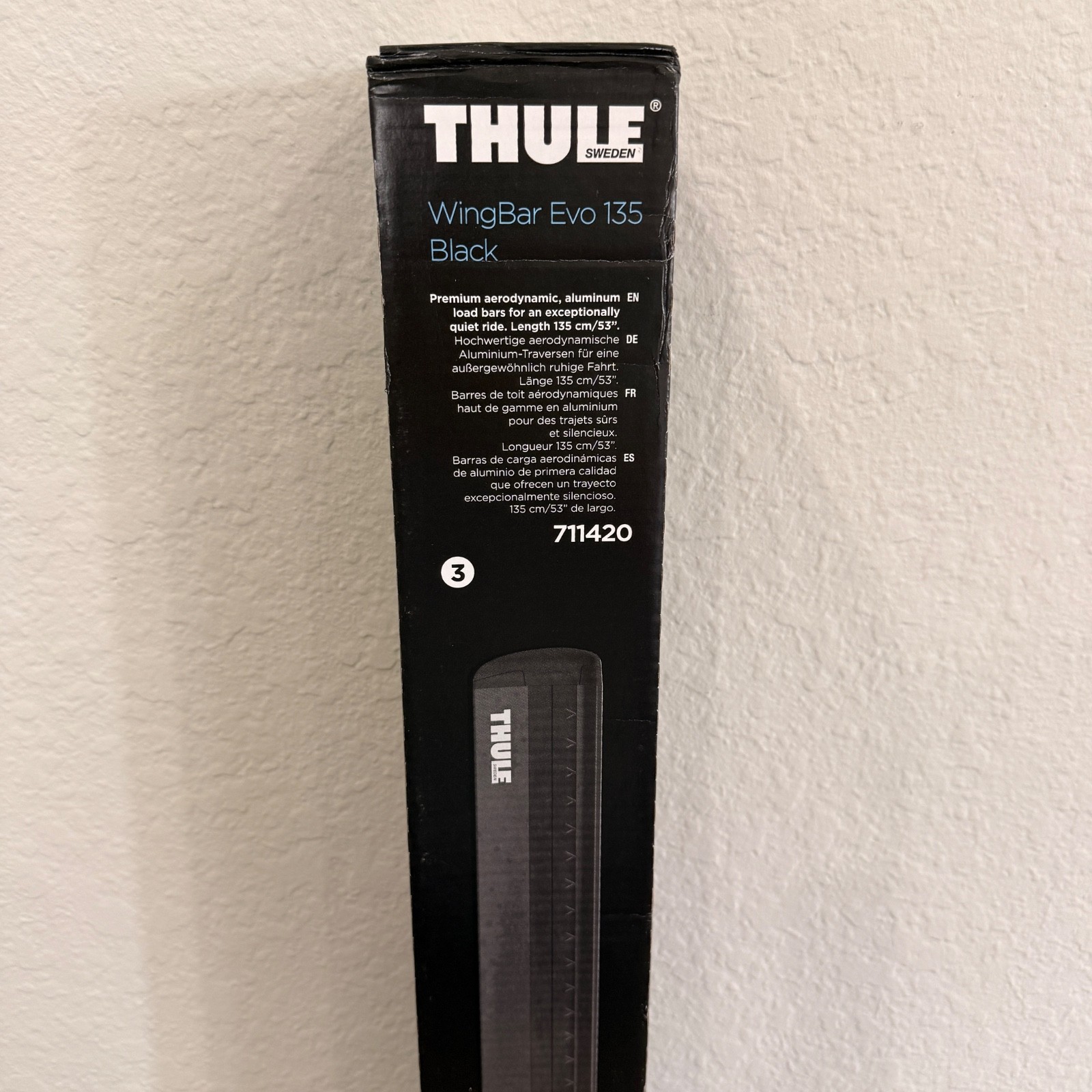 Thule WingBar Evo 135 cm Roof Bars 711420 (53" inches / 2 Pack) Color: Black