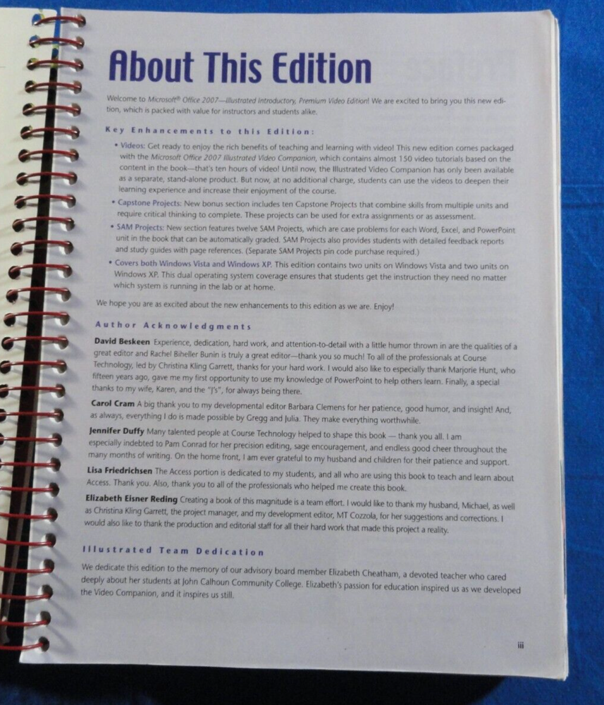 MICROSOFT OFFICE 2007 PREMIUM VIDEO EDITION INTRODUCTORY ILLUSTRATED SERIES