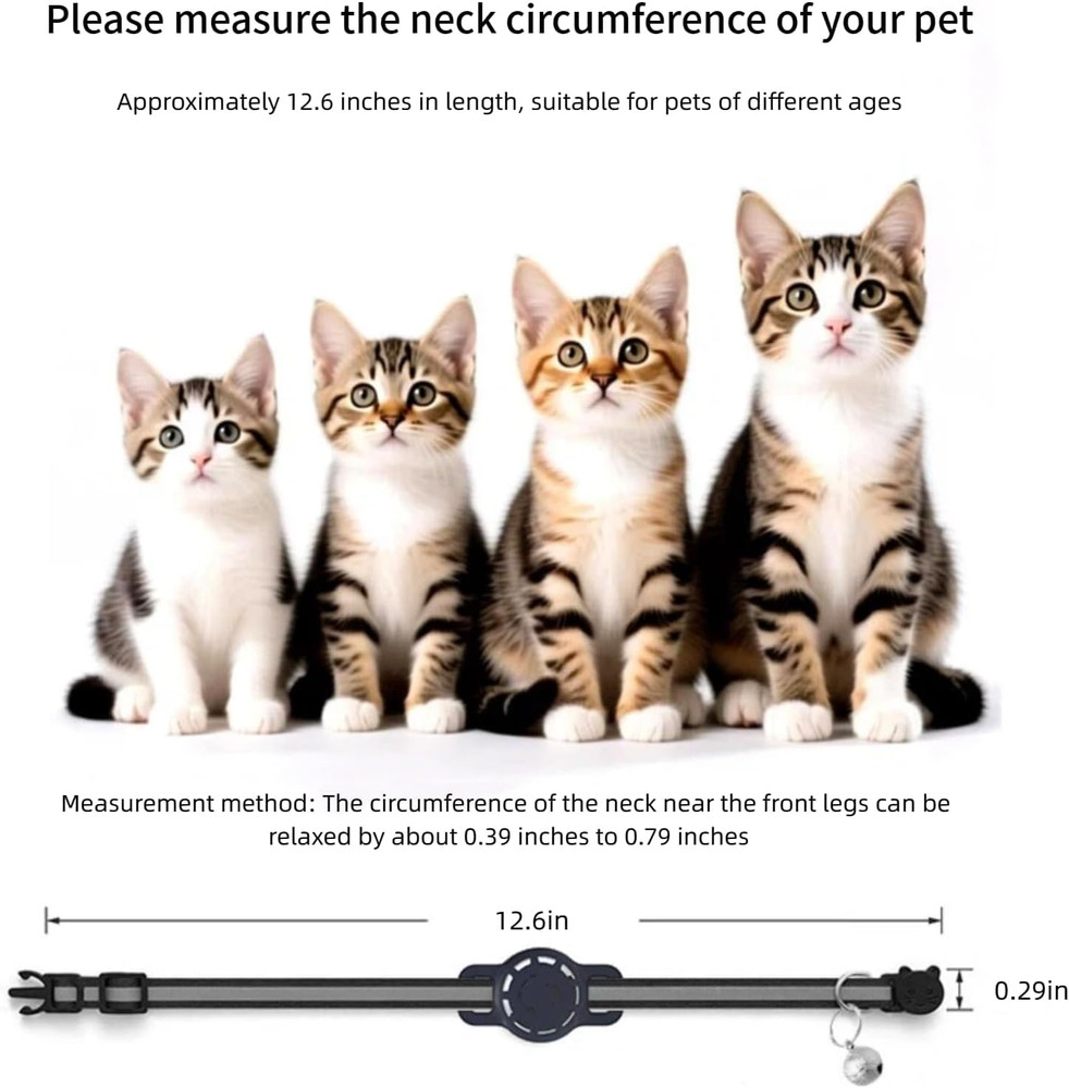 GPS Collar for Cats (Android Only) Smart Tag,Pet Tracker,Waterproof Compatible w