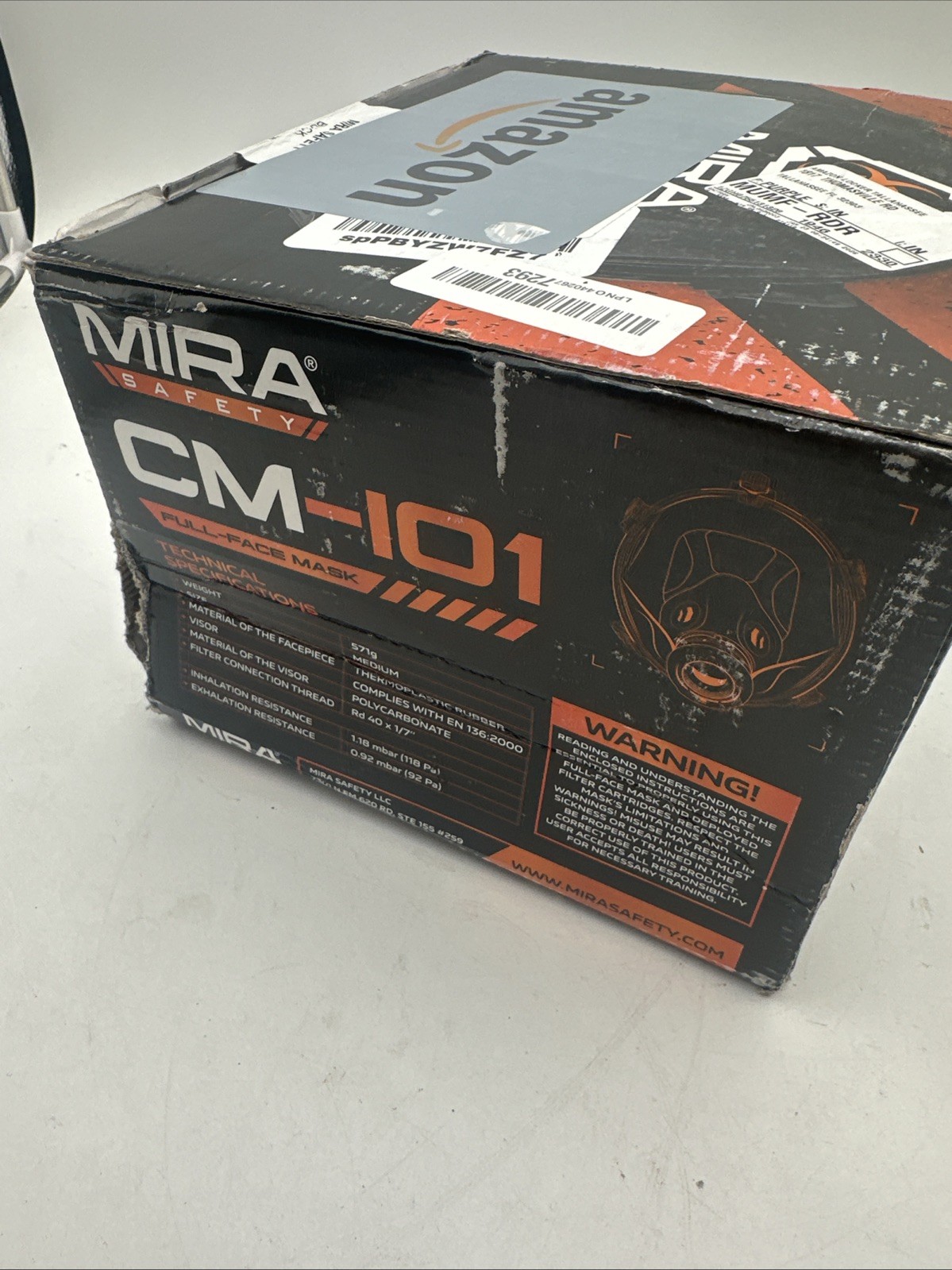 MIRA Safety CM-I01 Full-Face Industrial-Grade Gas Mask - Medium Black