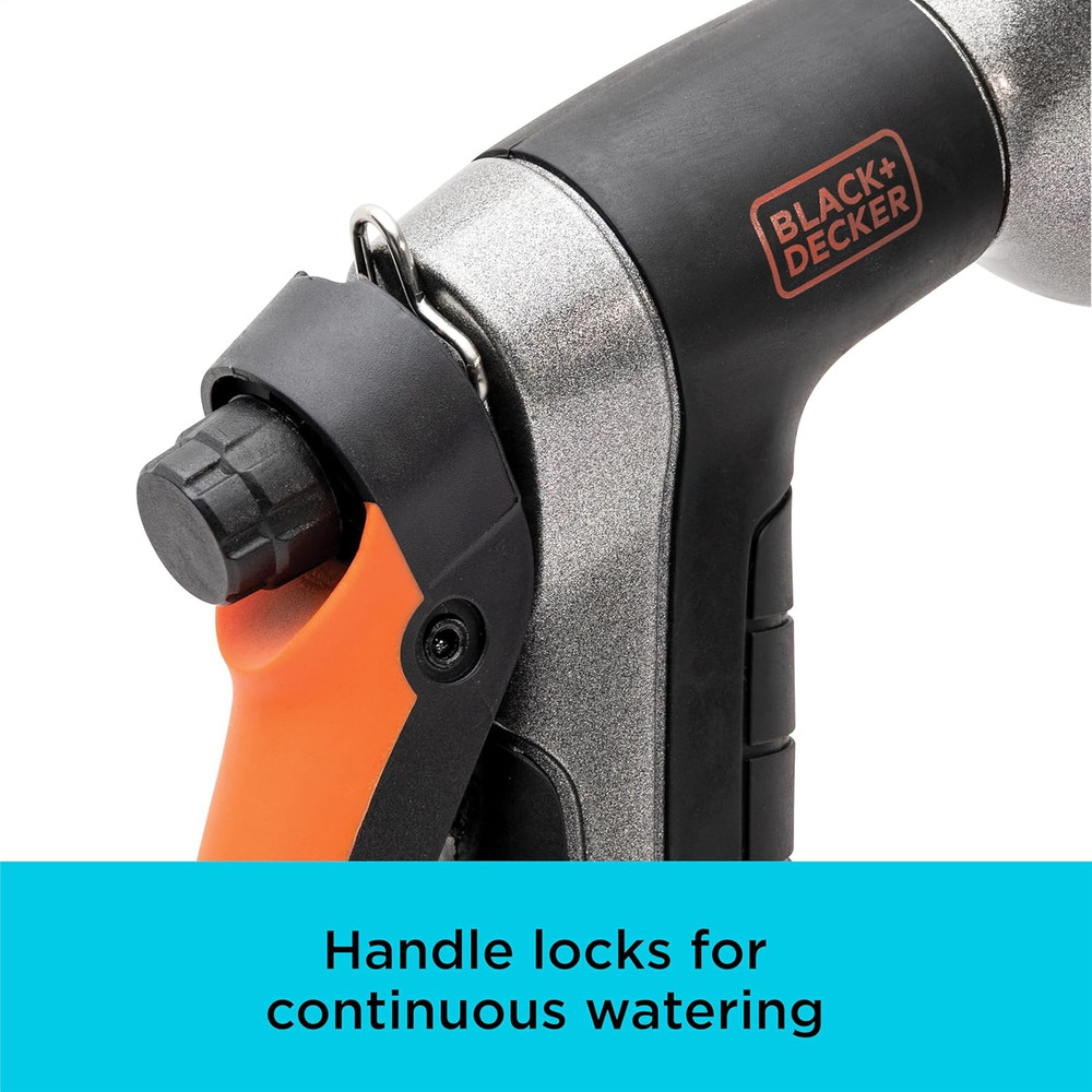 Black + Decker® Dial 7 Pattern Rear Trigger Garden Hose Nozzle – Durable, Versat
