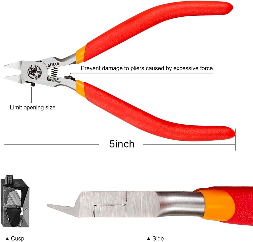 Ultimate Model Nippers 5-Inch,Ultra-Thin Single-Edge with Protective Case, Sprue