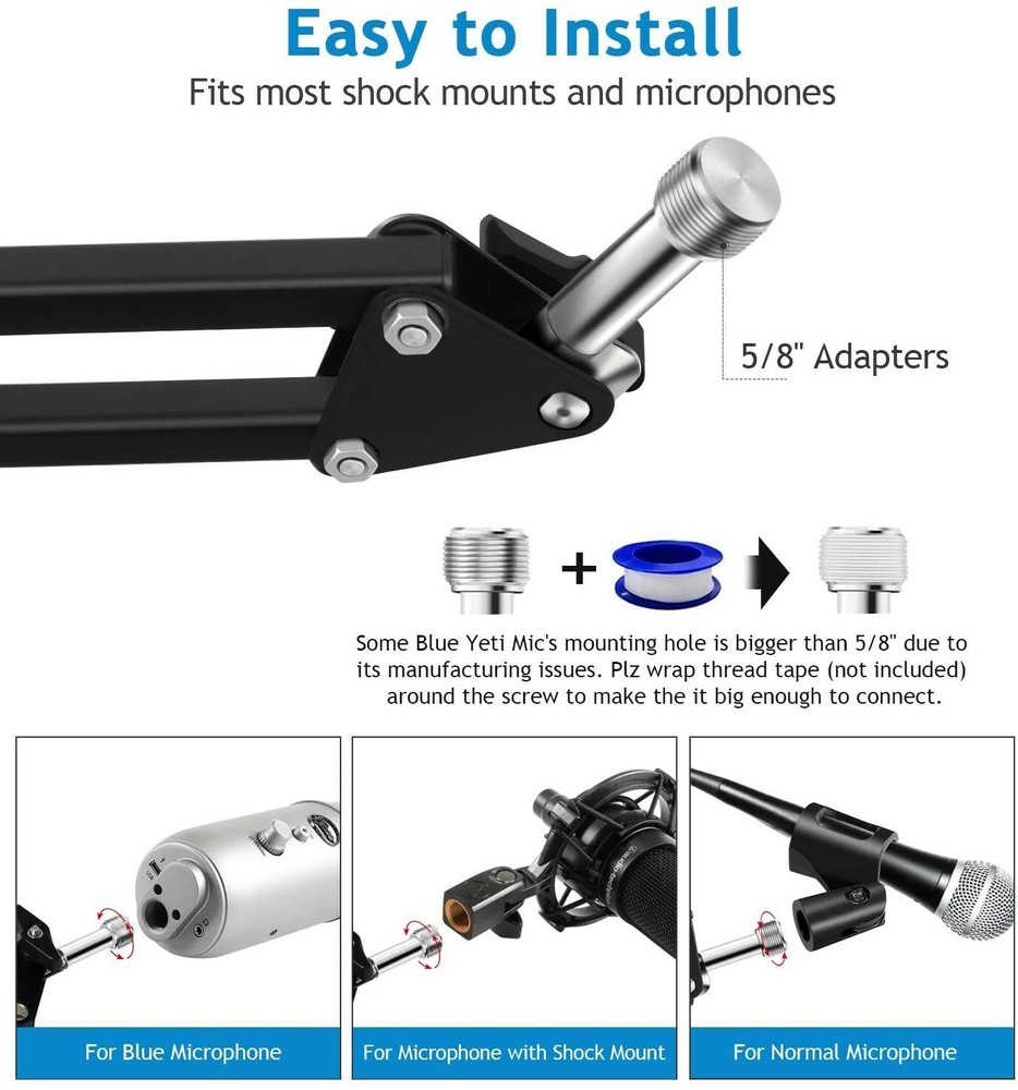 Neuma Recording Studio Accessory Set Professional Microphone Stand & Pop Filter