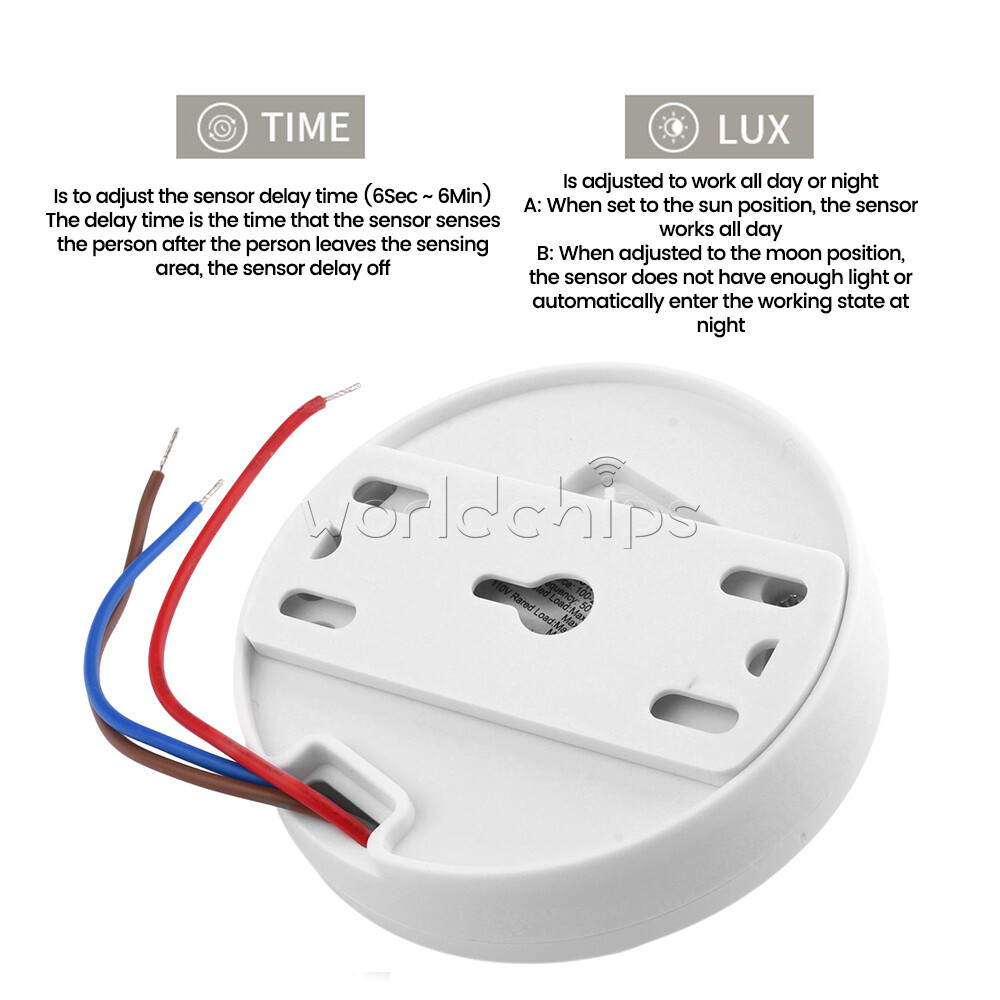 AC85-265V Infrared PIR Motion Induction Sensor Switch For LED Ceiling Light