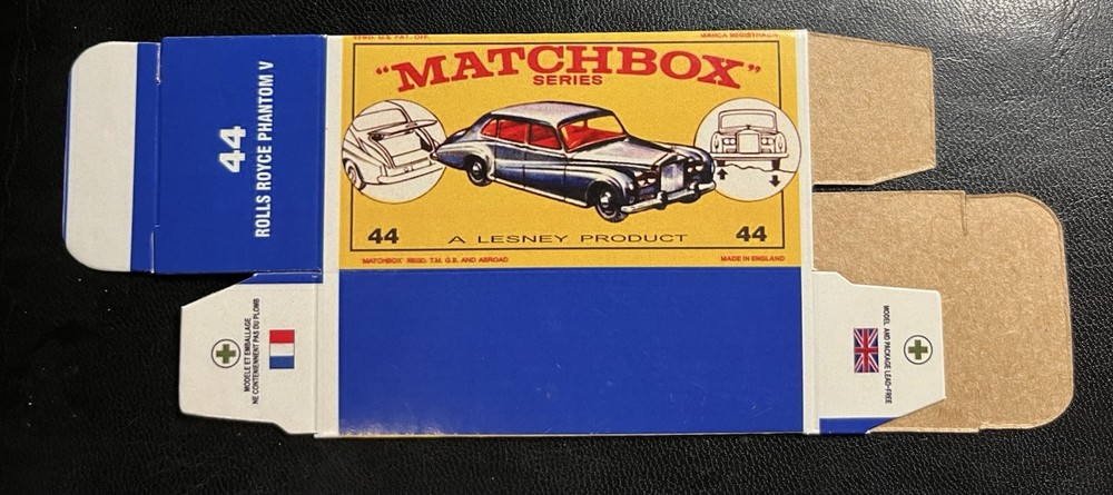 Matchbox #44 Rolls Royce Phantom V ‘64-‘69 Type E Repro Box