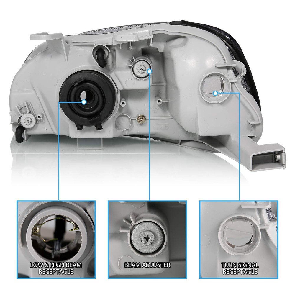 99-00 Civic Chrome Headlights Set