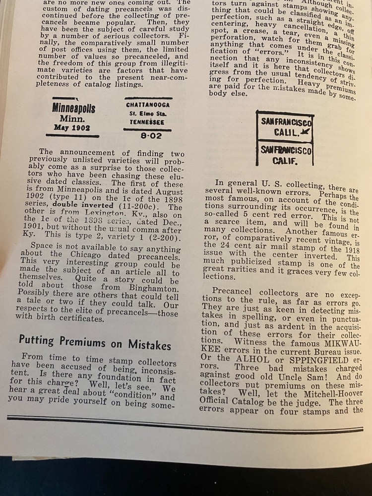 PRECANCELED STAMPS by Adolf Gunesch 1935 & 1936 3rd & 4th Eds History & Types