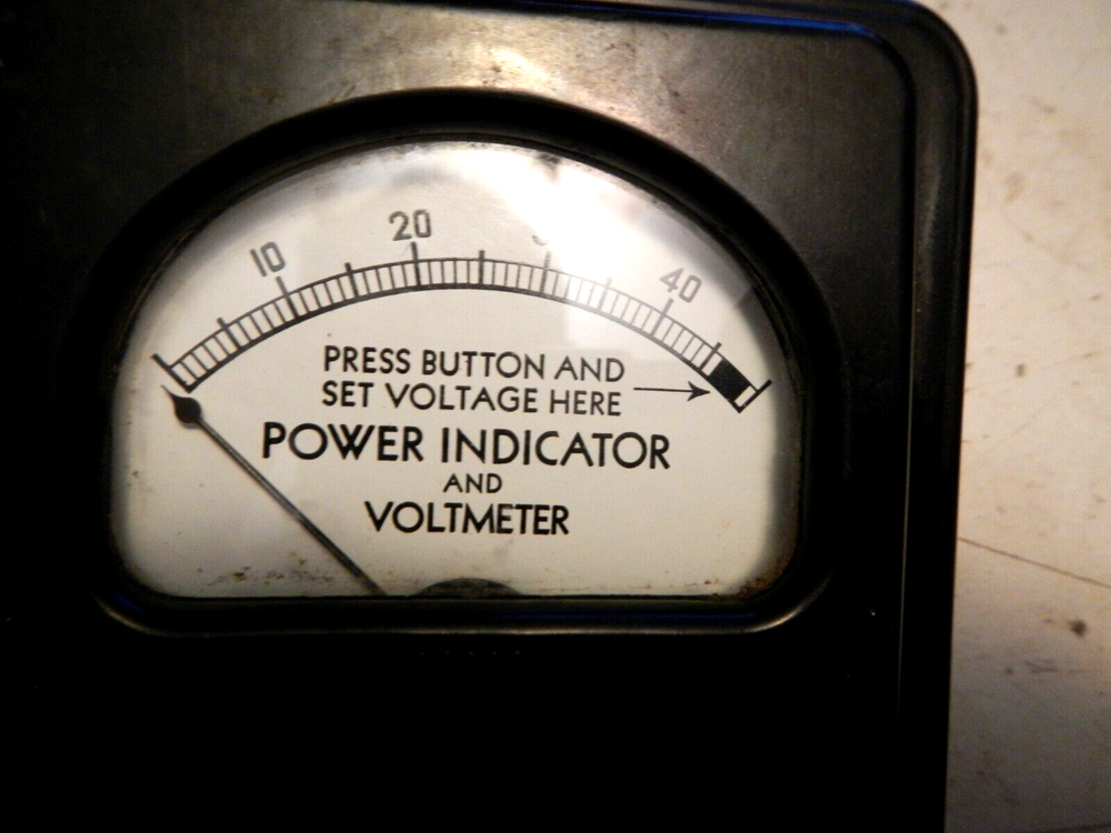 Vintage Industrial Simpson Volt Power Meter Panel mount angle Black Bakelite