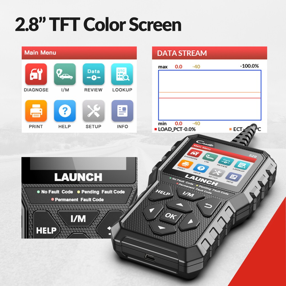 LAUNCH OBD2 Scanner Code Reader Automotive Scan Tool Engine Check Car Diagnostic