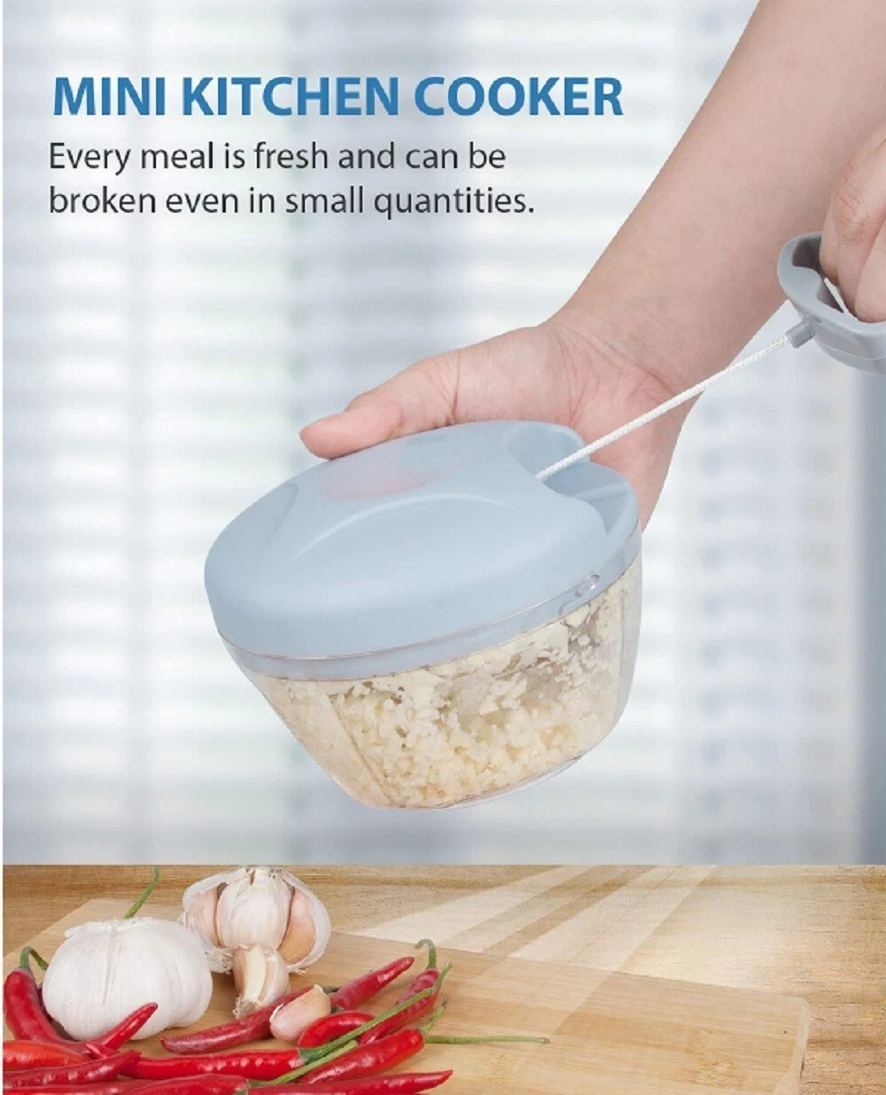 Manual Food Chopper Hand-Pull String – Portable Onion & Garlic Mincer