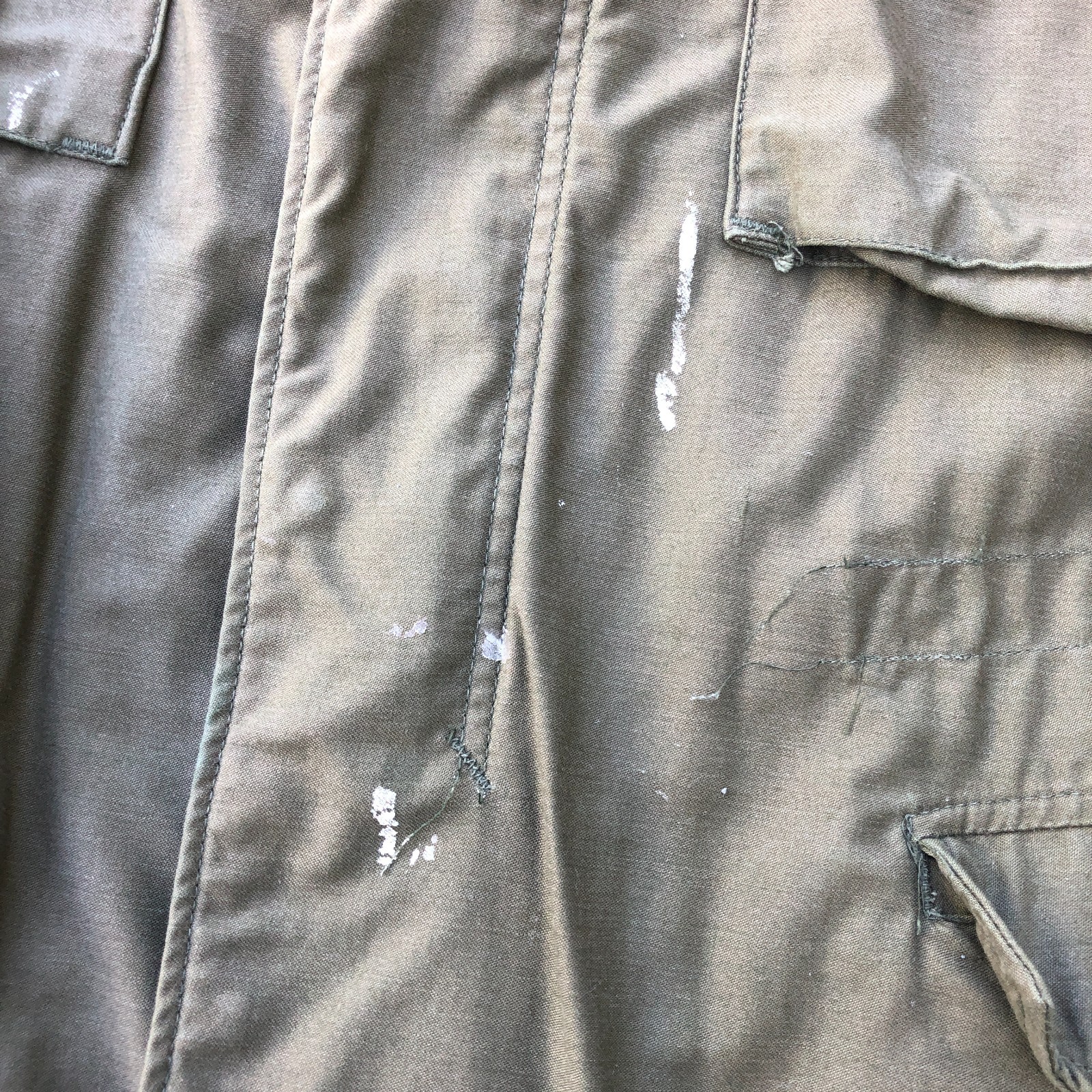 US Military Jacket Men Medium Regular OG 107 Field Coat Cold Weather Paint