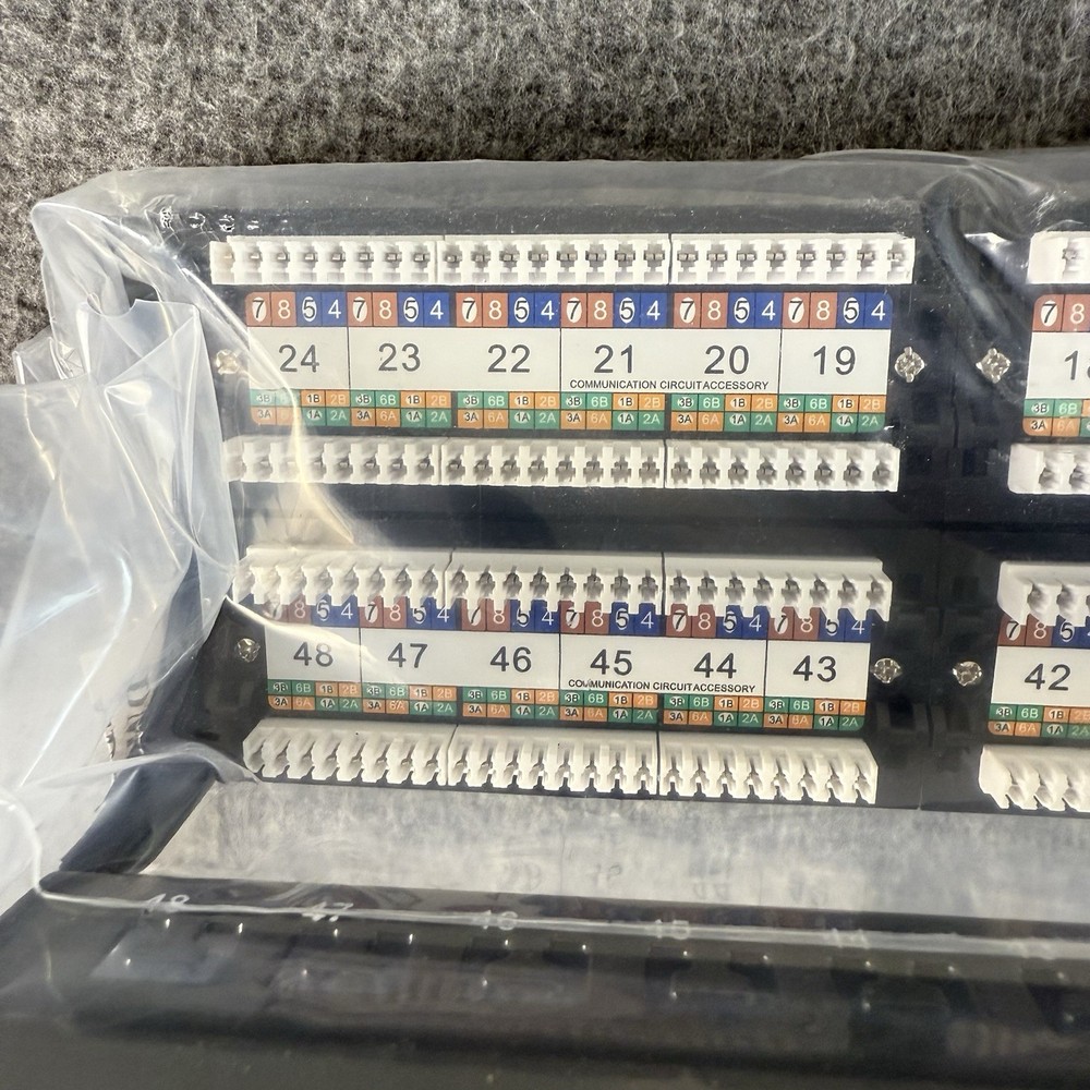 FGB 48 Port Patch Panel Cat 6A 1U Rackmount Ethernet Network New Open Box