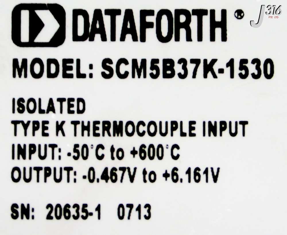 39139 DATAFORTH ISOLATED TYPE K THERMOCOUPLE INPUT SCM5B37K-1530