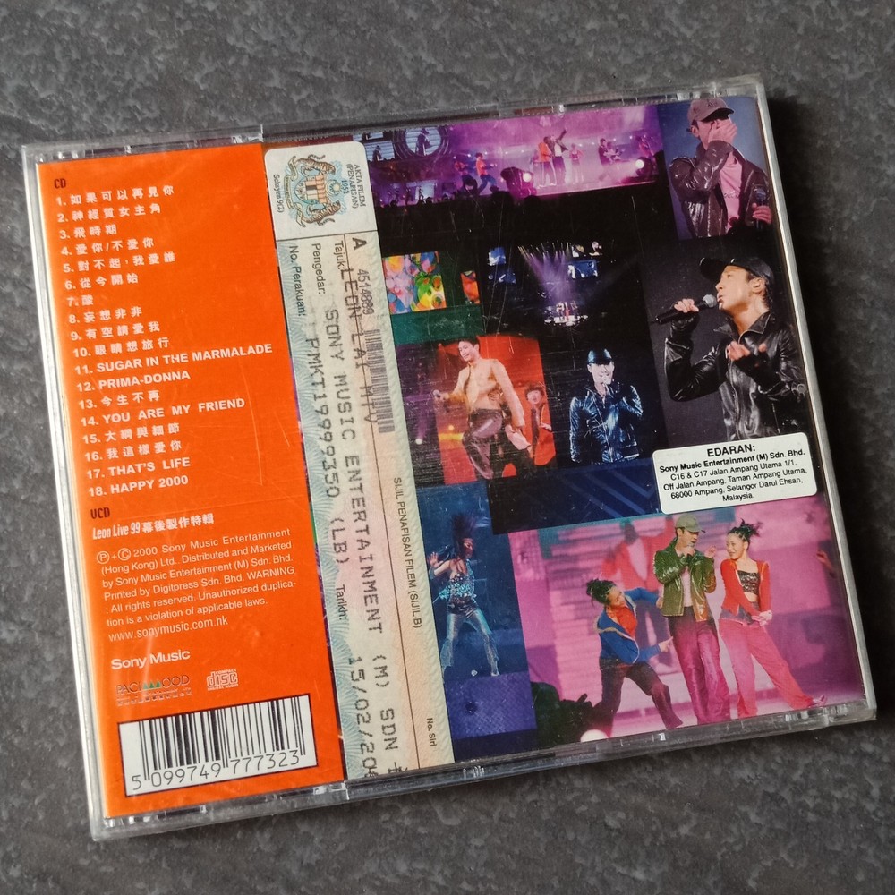 B- Leon Lai 黎明 =Live 99= 马来西亚版 未拆 CD + VCD Malaysia Sealed